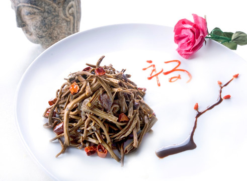 中华素斋，酒酿茶树菇