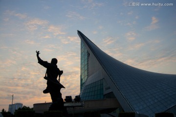 雕塑 冼星海 广州音乐厅 晚霞
