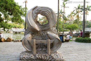 雕塑 鲤鱼跃龙门