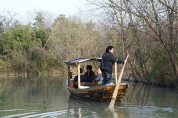 西溪湿地著名景区游船