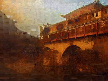 罗马建筑油画