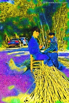 人物彩画