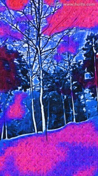 树木抽象画