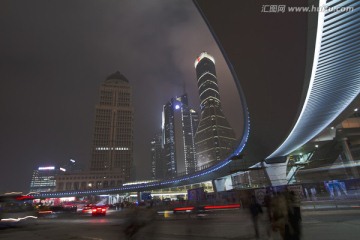 上海 陆家嘴 夜景 高层建筑