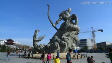 湖南岳阳洞庭湖 广场 雕塑