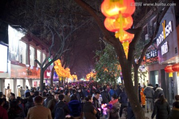 南京夫子庙 商业街 游园 夜景