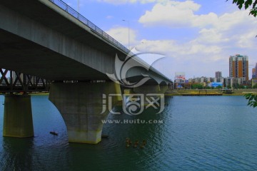 衡阳湘江大桥 衡阳地标 河流