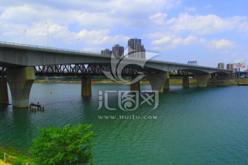 衡阳湘江大桥 衡阳地标 河流