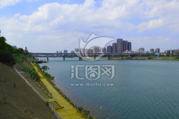 衡阳湘江大桥 衡阳地标 河流
