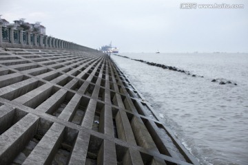 海堤 河堤 堤坝 港口 上海