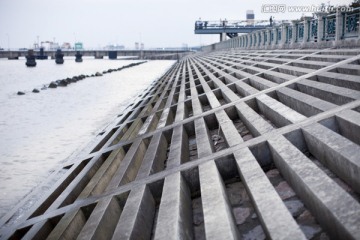 海堤 河堤 堤坝 港口 上海