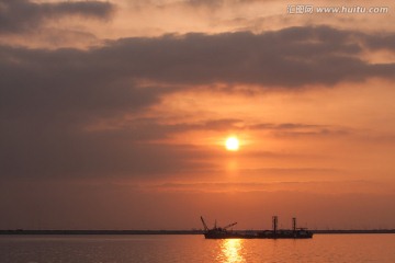 海边日出 天空