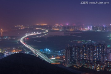 深圳前海沿江高速公路夜景