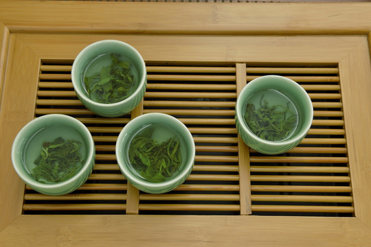 绿茶 碧螺春 青瓷 茶叶 茶道