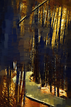 竹林 抽象画