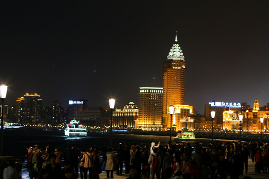 上海 外滩 夜景 建筑群 现代