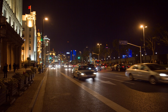 上海 外滩 夜景 街道 建筑群