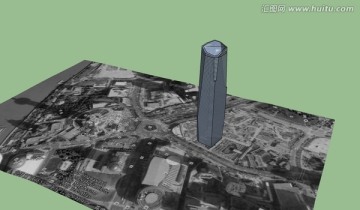 地标建筑模型设计带谷歌坐标