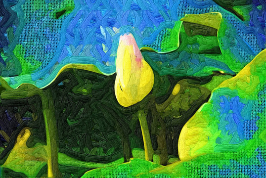 抽象画 装饰画 荷花