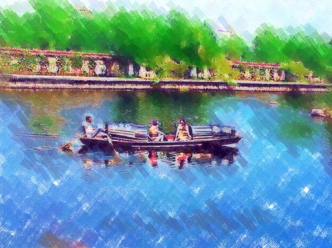 湖泊划船