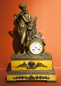 法国铜鎏金人物座钟