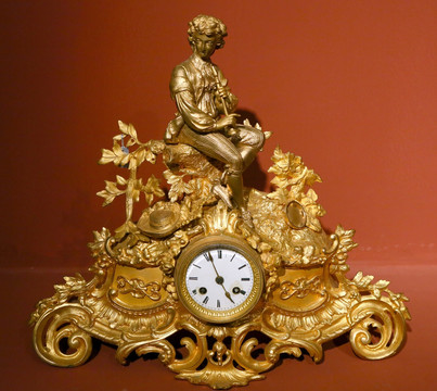 法国路易十六鎏金人物座钟