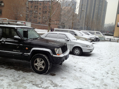 北京 城市 雪景 街道 社区