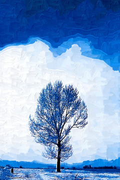 抽象画 一棵树