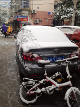 南京 城市雪景 冬天 下雪