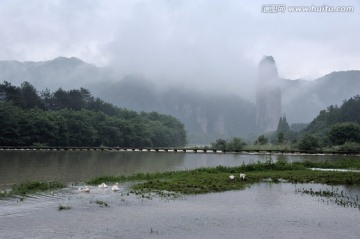 仙都 鼎湖峰 水墨仙都 晨雾