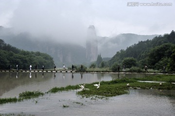 仙都 鼎湖峰 水墨仙都 晨雾