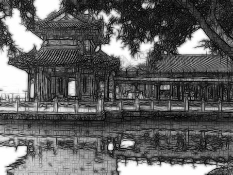 扫描风景画