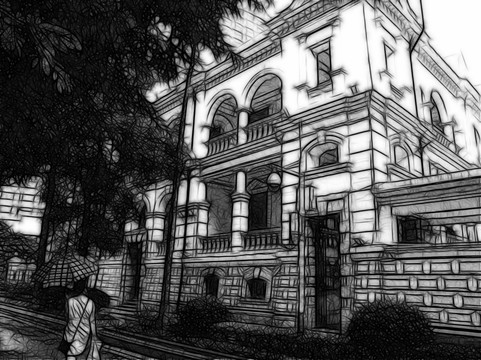 扫描风景画
