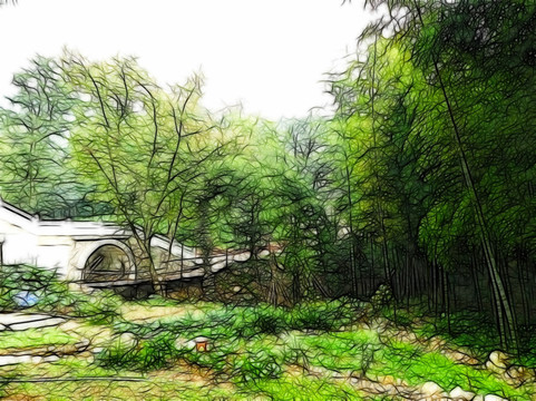 树林风景画