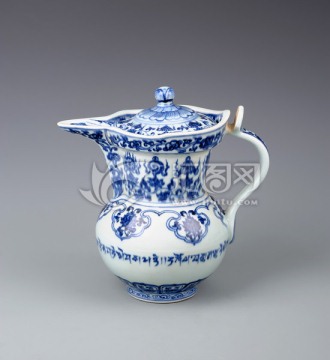 古玩瓷器 青花瓷茶壶