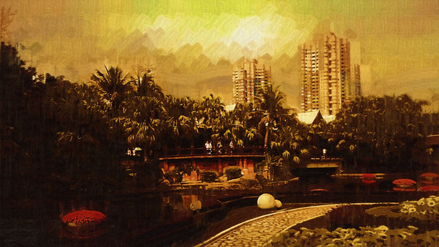城市风景画