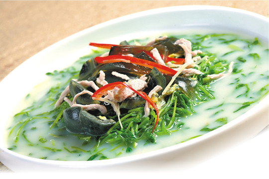上汤鸡毛菜