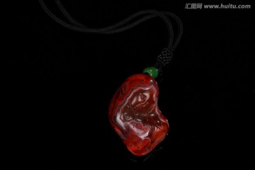 美女南红玛瑙腰佩
