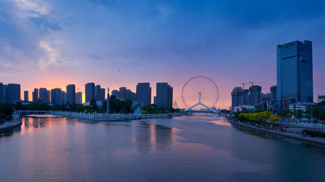 天津风光 天津之眼夜景