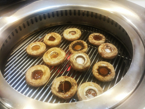 韩式烧烤 烤蘑菇