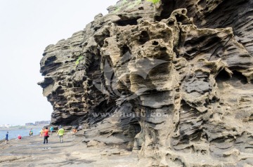 济州岛龙潭码头 火山岩