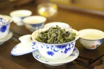 茶叶底纹 茶具 盖碗