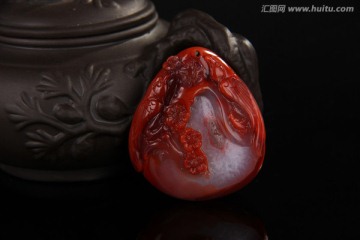 喜鹊梅花 南红玛瑙吊坠