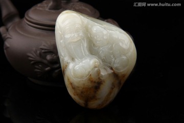 寿星 和田玉手把件