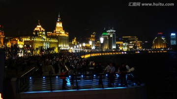 上海 外滩 夜景 浦江 建筑群