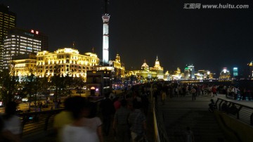 上海 外滩 夜景 浦江 建筑群