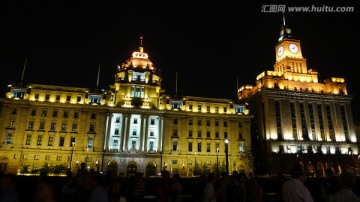 上海 外滩 夜景 浦江 建筑群