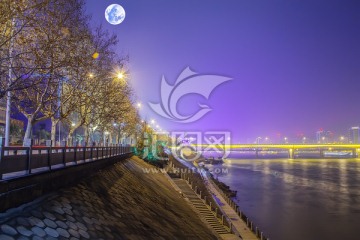 湘江夜景 湘江大桥夜景