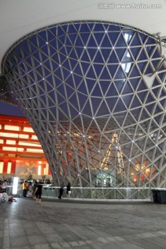 上海 世博园 展会 户外 夜景