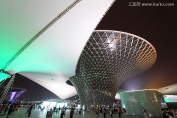 上海 世博园 展会 夜景 户外